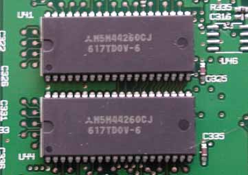 closeup image of the assumed VRAM chips