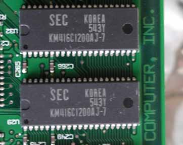 closeup image of the assumed DRAM chips