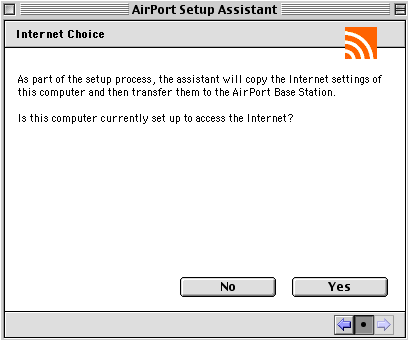 AirPort Setup screen