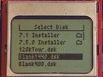 The Floppy Emu's menu screen.